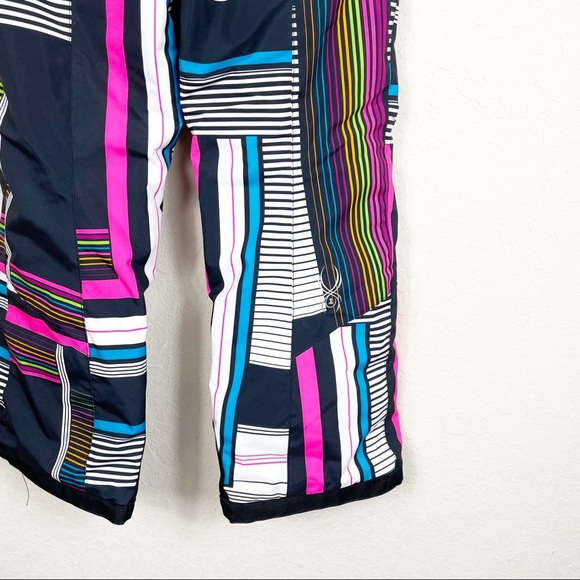Spyder geometric bright colors ski pants size 12 - Picture 2 of 11